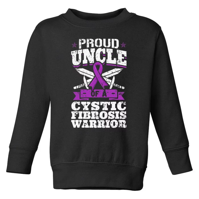 Proud Uncle Of A Cystic Fibrosis Warrior Awareness Ribbon Toddler Sweatshirt