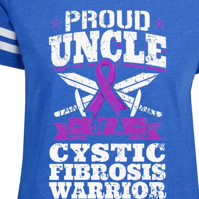 Proud Uncle Of A Cystic Fibrosis Warrior Awareness Ribbon Enza Ladies Jersey Football T-Shirt