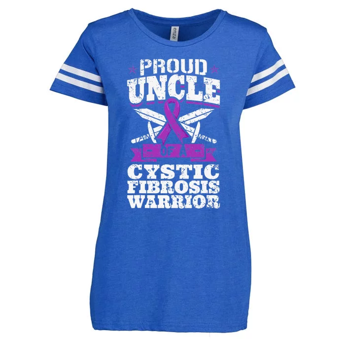 Proud Uncle Of A Cystic Fibrosis Warrior Awareness Ribbon Enza Ladies Jersey Football T-Shirt