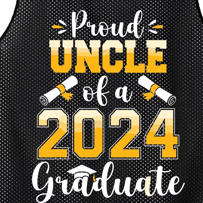 Proud Uncle Of A Class Of 2024 Graduate Senior Graduation Mesh Reversible Basketball Jersey Tank