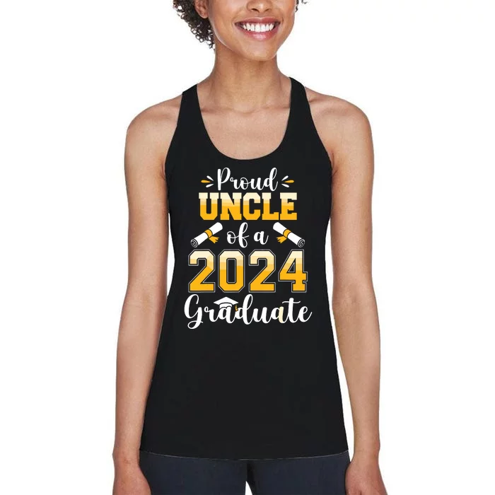 Proud Uncle Of A Class Of 2024 Graduate Senior Graduation Women's Racerback Tank