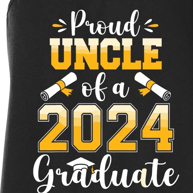 Proud Uncle Of A Class Of 2024 Graduate Senior Graduation Women's Racerback Tank