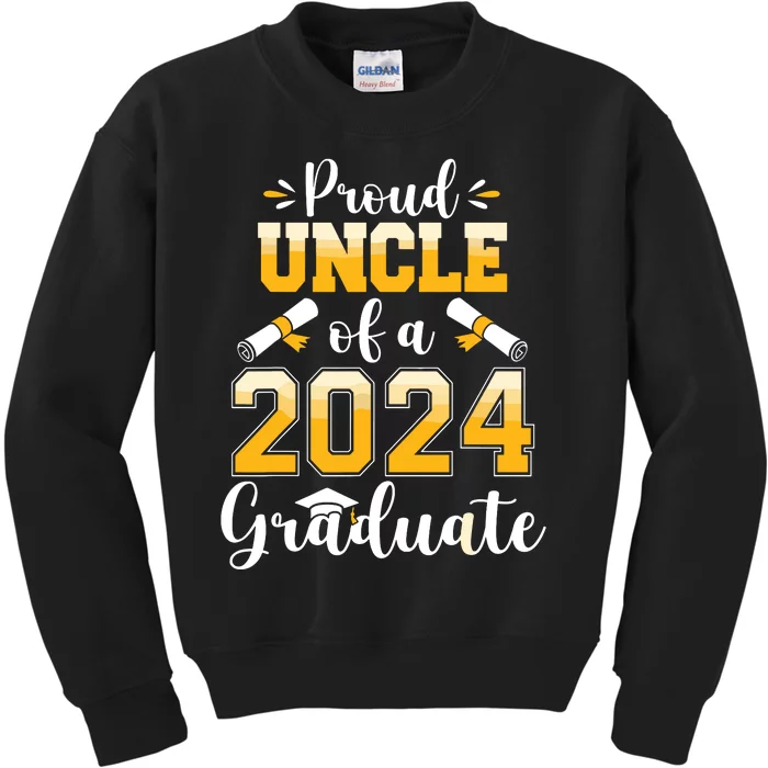 Proud Uncle Of A Class Of 2024 Graduate Senior Graduation Kids Sweatshirt