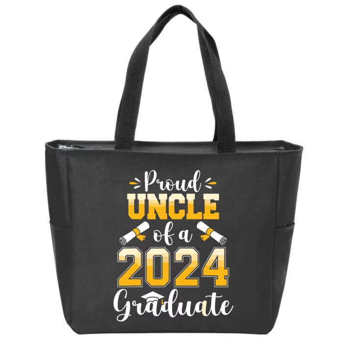 Proud Uncle Of A Class Of 2024 Graduate Senior Graduation Zip Tote Bag