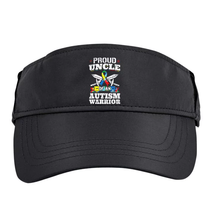 Proud Uncle Of An Autism Warrior Autistic Awareness Ribbon Adult Drive Performance Visor