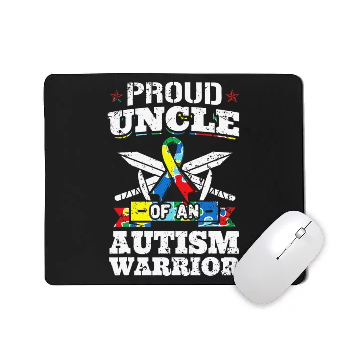 Proud Uncle Of An Autism Warrior Autistic Awareness Ribbon Mousepad