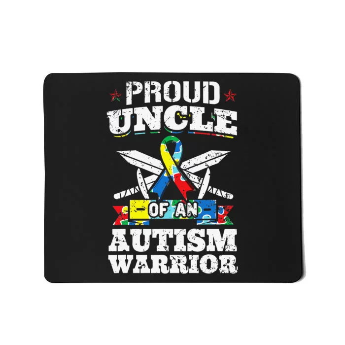 Proud Uncle Of An Autism Warrior Autistic Awareness Ribbon Mousepad