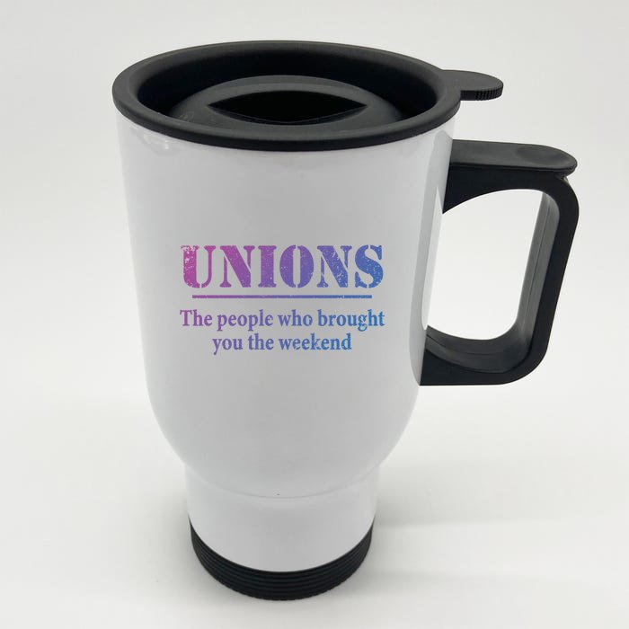 Pro Union Pride Funny Gift Front & Back Stainless Steel Travel Mug