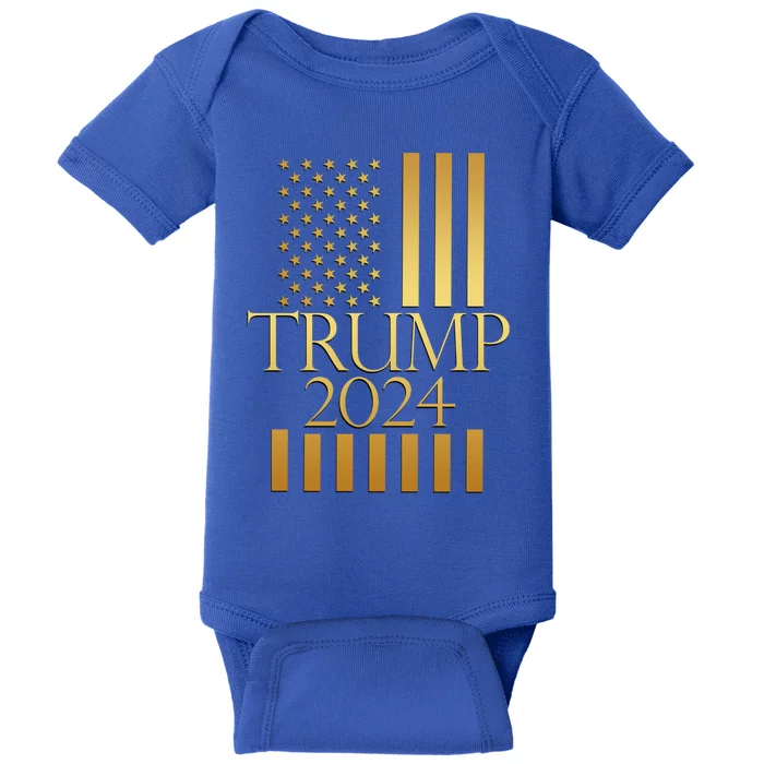 Patriotic Usa Patriotic Golden Pro Trump Flag 2024 Gift Baby Bodysuit