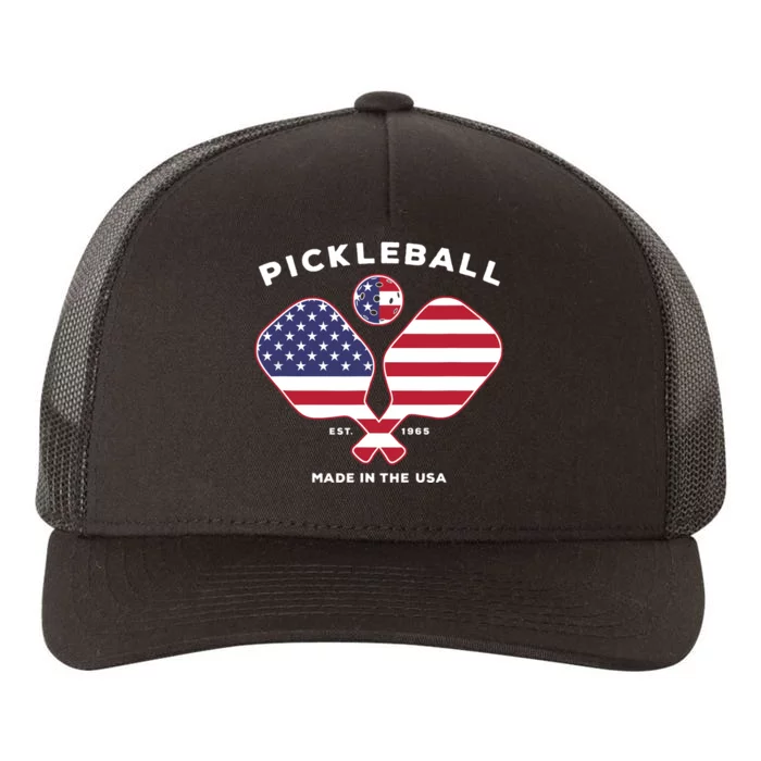 Pickleball USA Patriotic American Flag Est 1965 Gift Yupoong Adult 5-Panel Trucker Hat