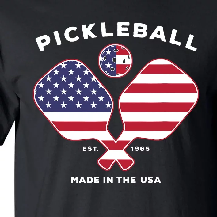 Pickleball USA Patriotic American Flag Est 1965 Gift Tall T-Shirt