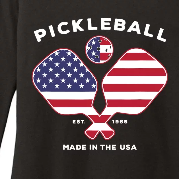 Pickleball USA Patriotic American Flag Est 1965 Gift Womens CVC Long Sleeve Shirt