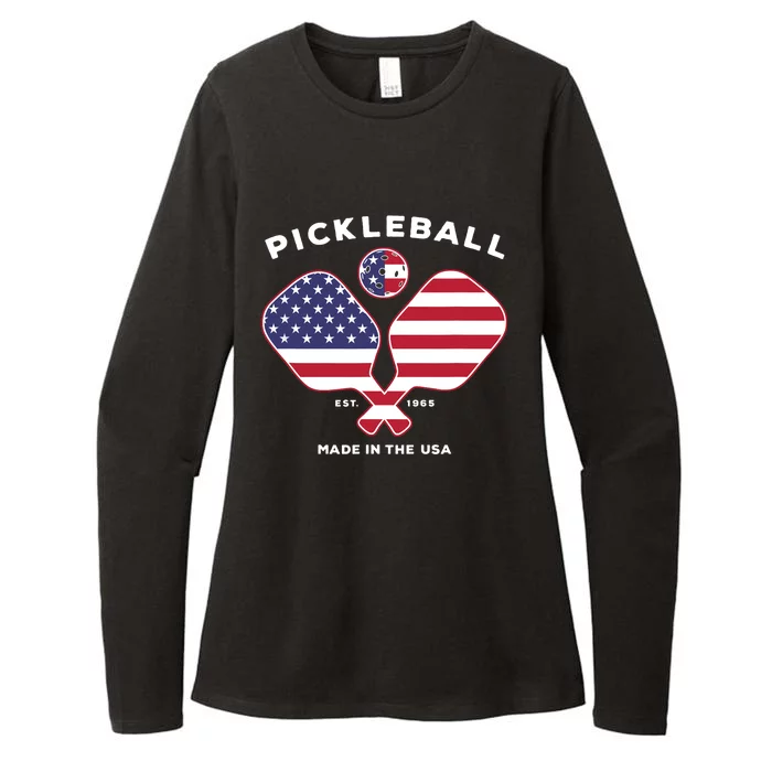 Pickleball USA Patriotic American Flag Est 1965 Gift Womens CVC Long Sleeve Shirt