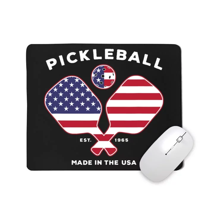 Pickleball USA Patriotic American Flag Est 1965 Gift Mousepad