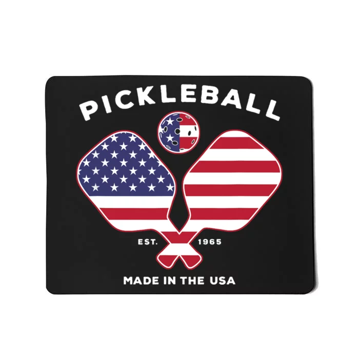 Pickleball USA Patriotic American Flag Est 1965 Gift Mousepad