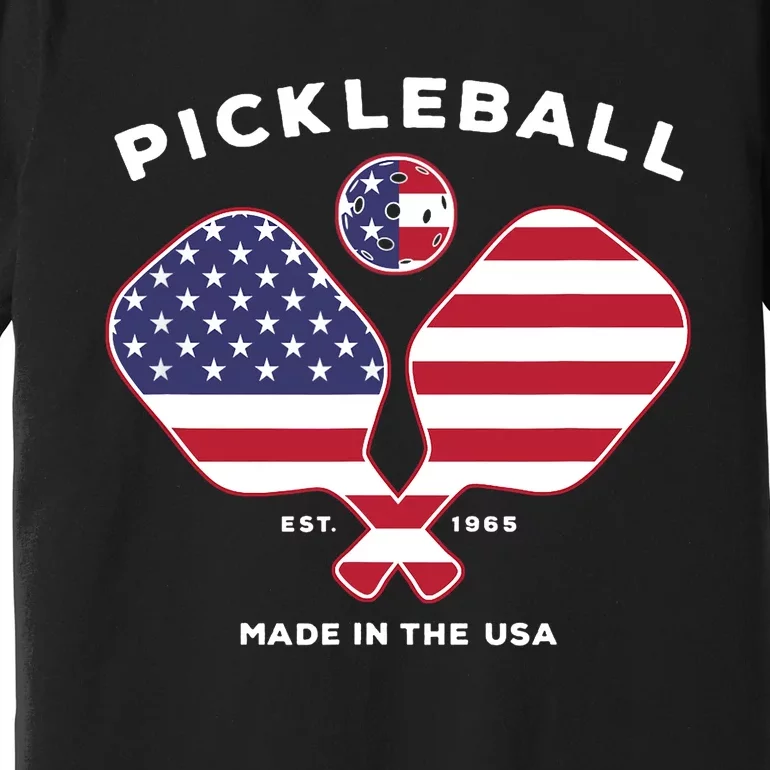 Pickleball USA Patriotic American Flag Est 1965 Gift Premium T-Shirt