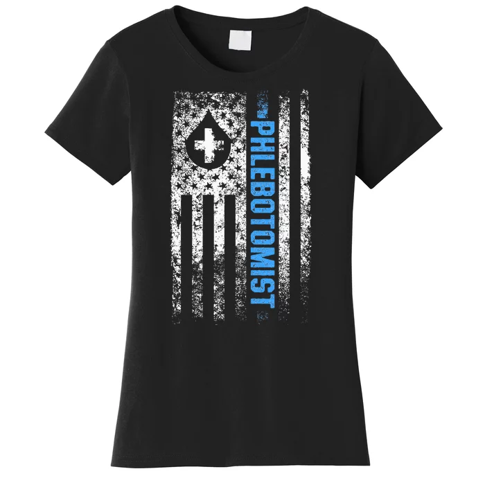 Phlebotomist Usa Phlebotomy Nurse Syringe Hospital Blood Women's T-Shirt