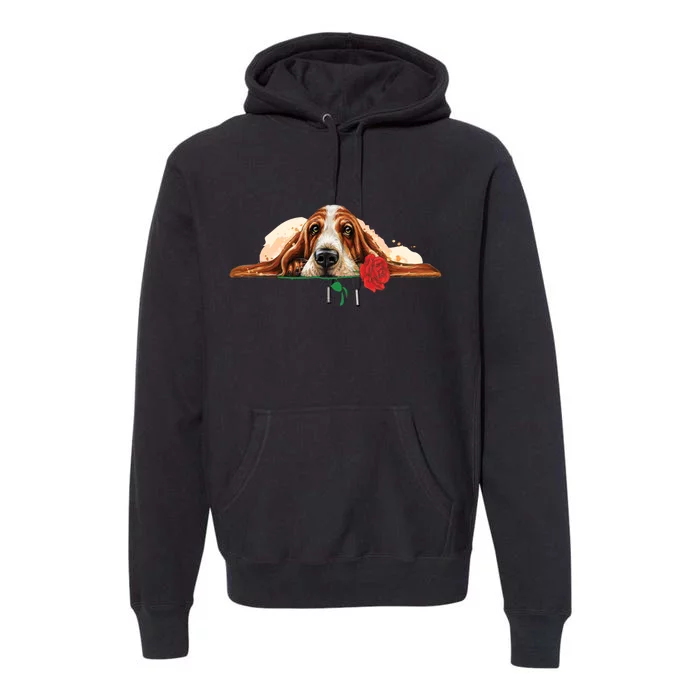 Puppy Love Red Rose Premium Hoodie