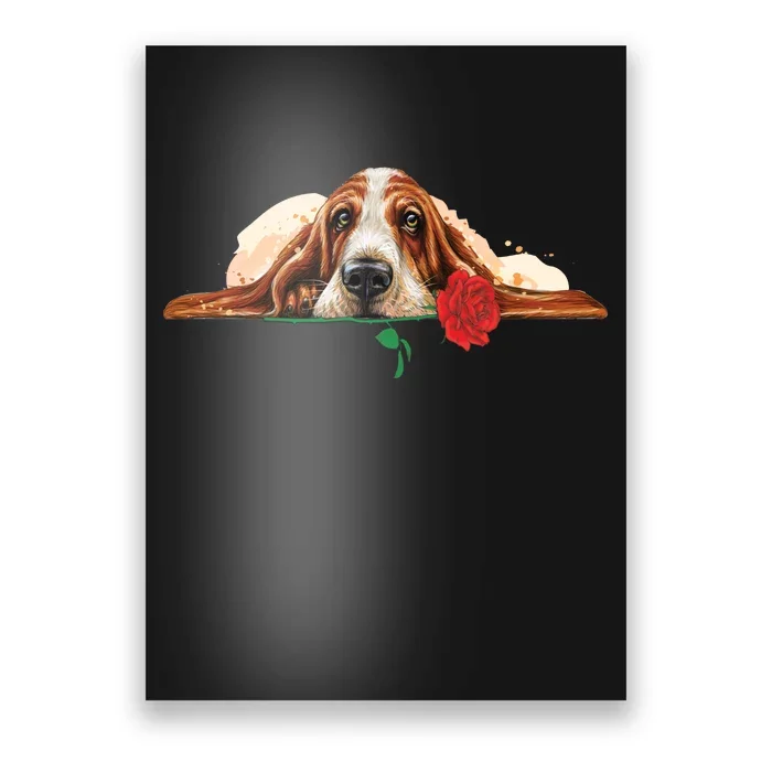 Puppy Love Red Rose Poster