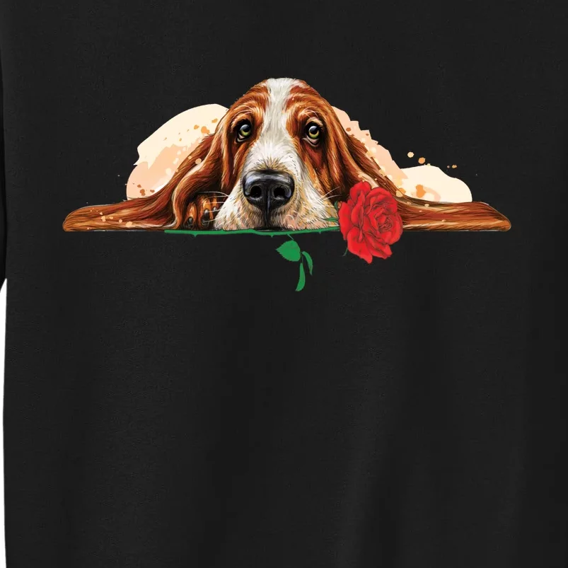 Puppy Love Red Rose Tall Sweatshirt