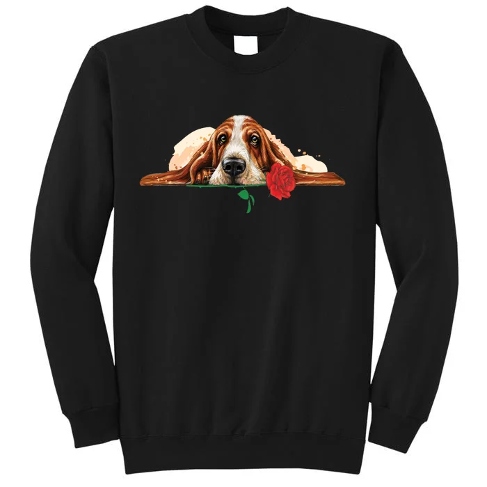 Puppy Love Red Rose Tall Sweatshirt