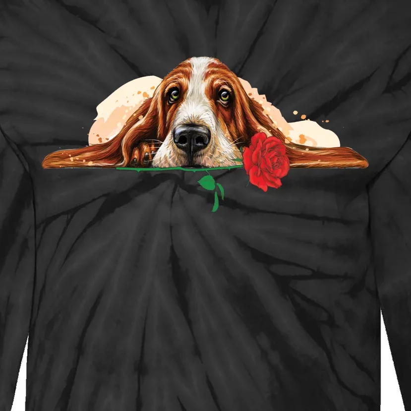 Puppy Love Red Rose Tie-Dye Long Sleeve Shirt