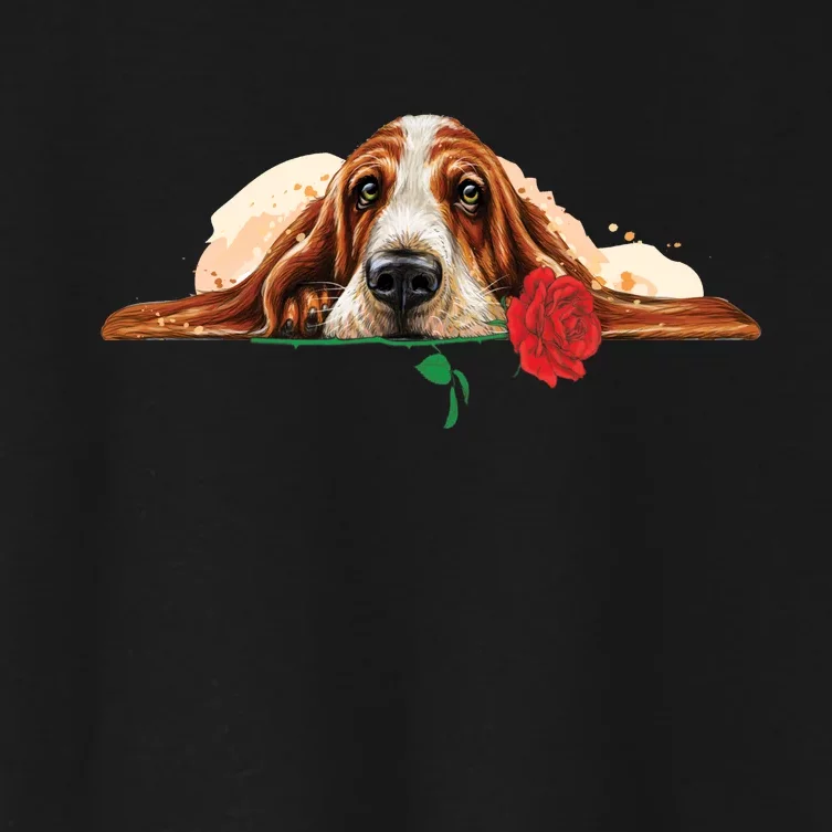 Puppy Love Red Rose Women's Crop Top Tee