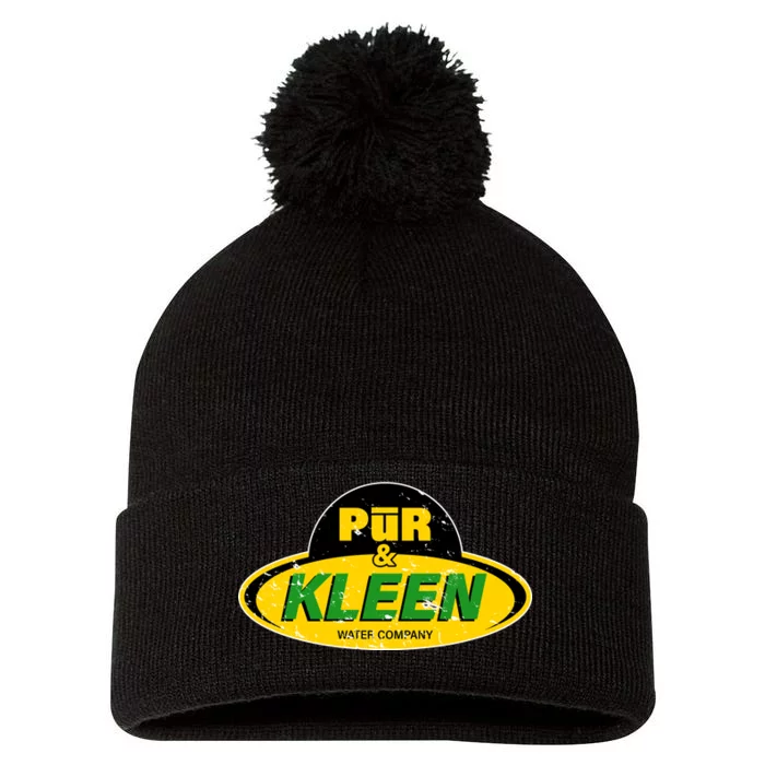 Pur & Kleen Water Company Logo Pom Pom 12in Knit Beanie