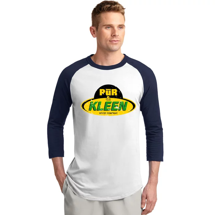 Pur & Kleen Water Company Logo Baseball Sleeve Shirt