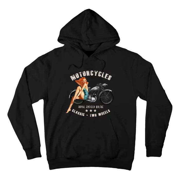 Pin Up Royal Enfield Wdre Vintage Motorcycle Hoodie