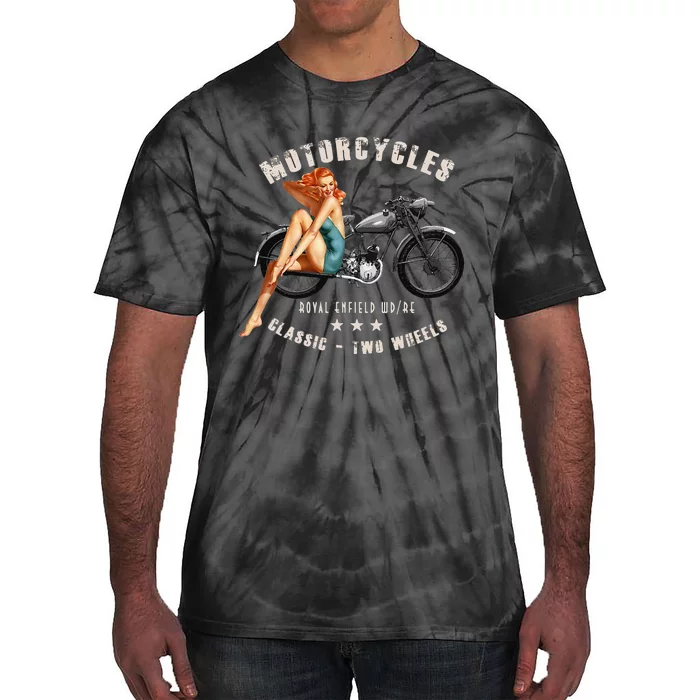 Pin Up Royal Enfield Wdre Vintage Motorcycle Tie-Dye T-Shirt