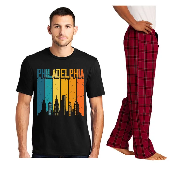 Philadelphia USA Retro Vintage Sunset Skyline Philadelphia Pajama Set