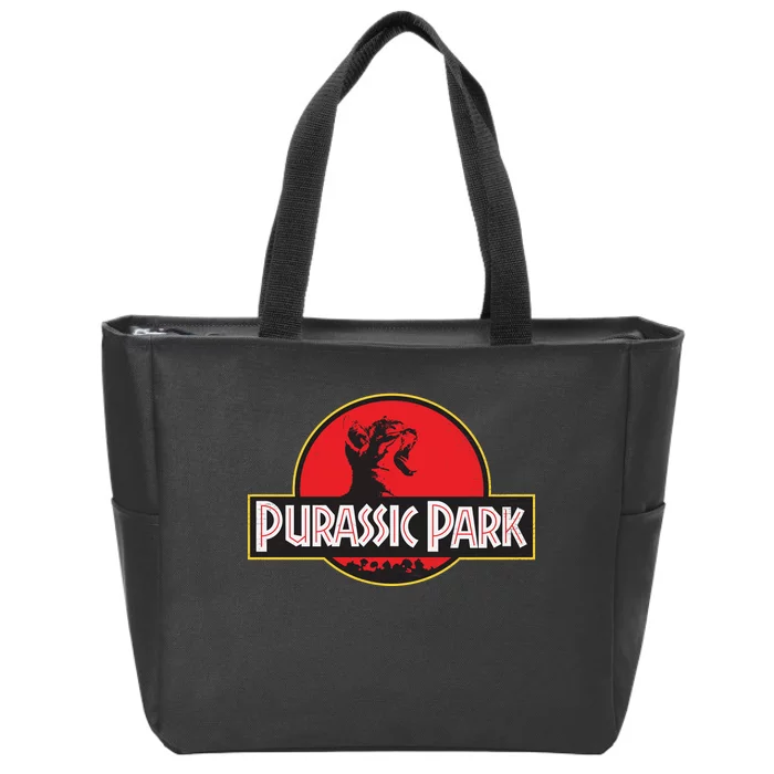 Purassic Park Cat Zip Tote Bag