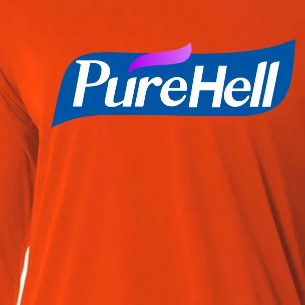 Pure Hell Purehell Social Distancing Hand Sanitizer Parody Cooling Performance Long Sleeve Crew