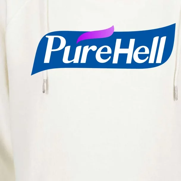 Pure Hell Purehell Social Distancing Hand Sanitizer Parody Womens Funnel Neck Pullover Hood