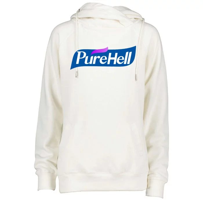 Pure Hell Purehell Social Distancing Hand Sanitizer Parody Womens Funnel Neck Pullover Hood