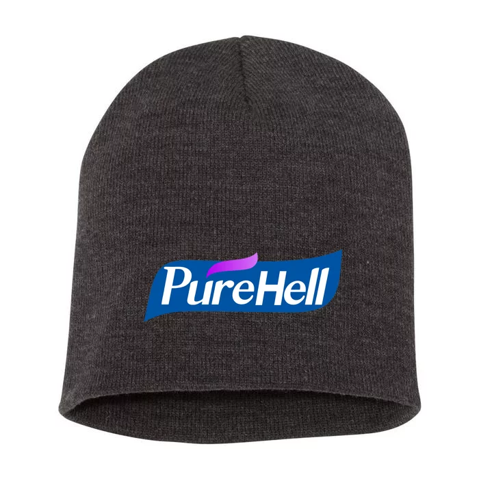 Pure Hell Purehell Social Distancing Hand Sanitizer Parody Short Acrylic Beanie