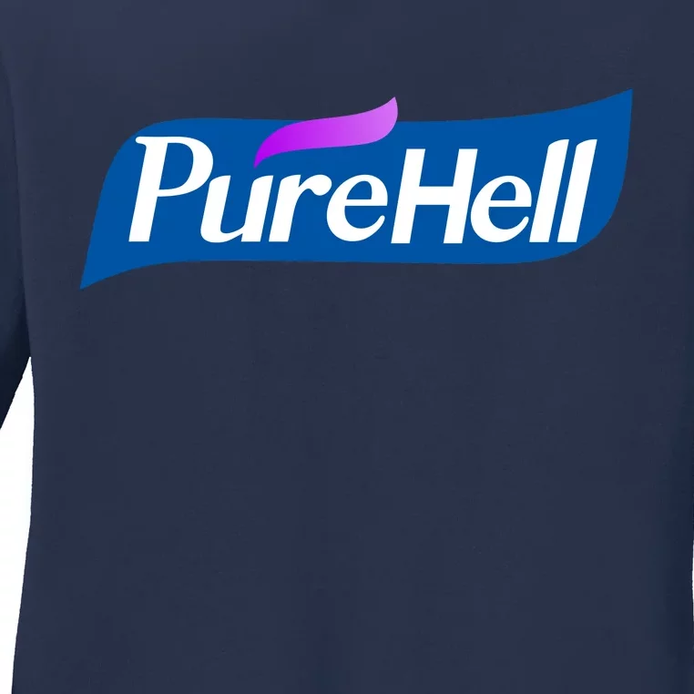 Pure Hell Purehell Social Distancing Hand Sanitizer Parody Ladies Long Sleeve Shirt