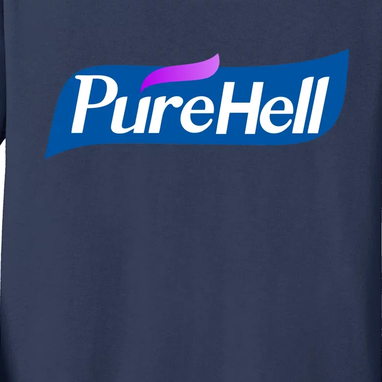 Pure Hell Purehell Social Distancing Hand Sanitizer Parody Kids Long Sleeve Shirt