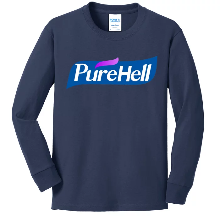 Pure Hell Purehell Social Distancing Hand Sanitizer Parody Kids Long Sleeve Shirt