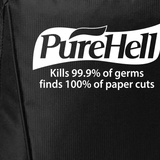 Purehell Kills 99% Of Germs Paper Cuts Pure Hell City Backpack