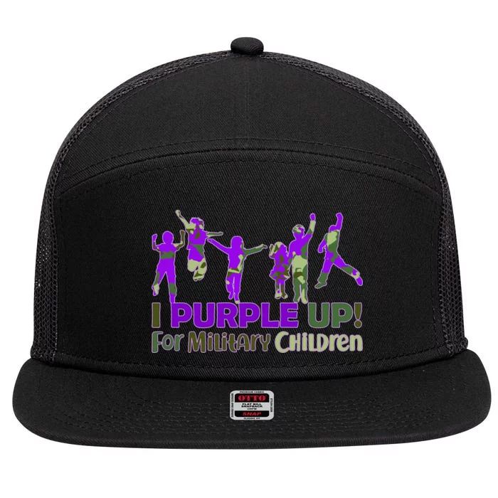 Purple Up For Military Children Camo 7 Panel Mesh Trucker Snapback Hat