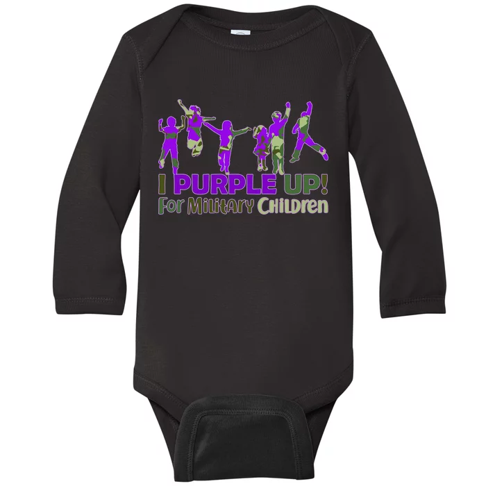 Purple Up For Military Children Camo Baby Long Sleeve Bodysuit