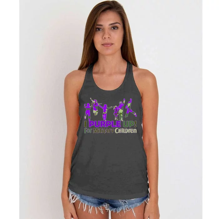 Purple Up For Military Children Camo Women's Knotted Racerback Tank