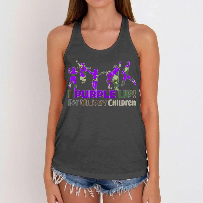 Purple Up For Military Children Camo Women's Knotted Racerback Tank