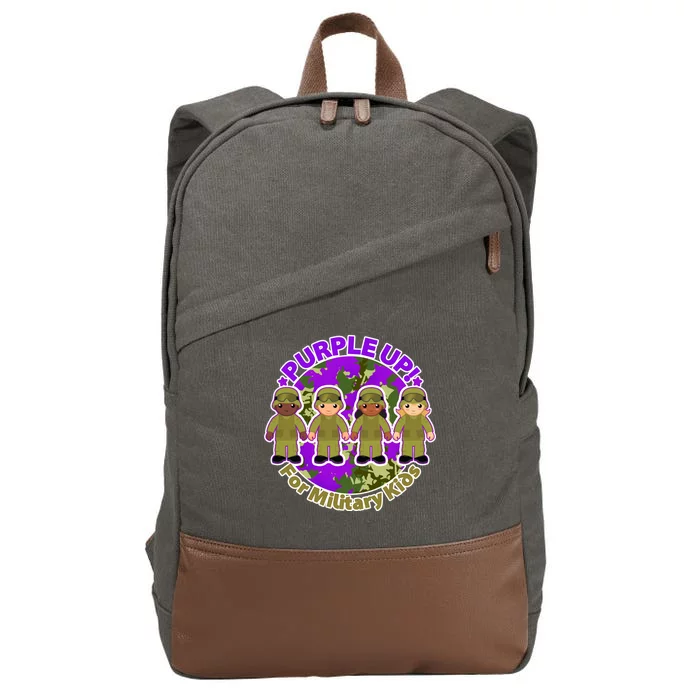 Purple Up! For Military Kids Cotton Canvas Backpack