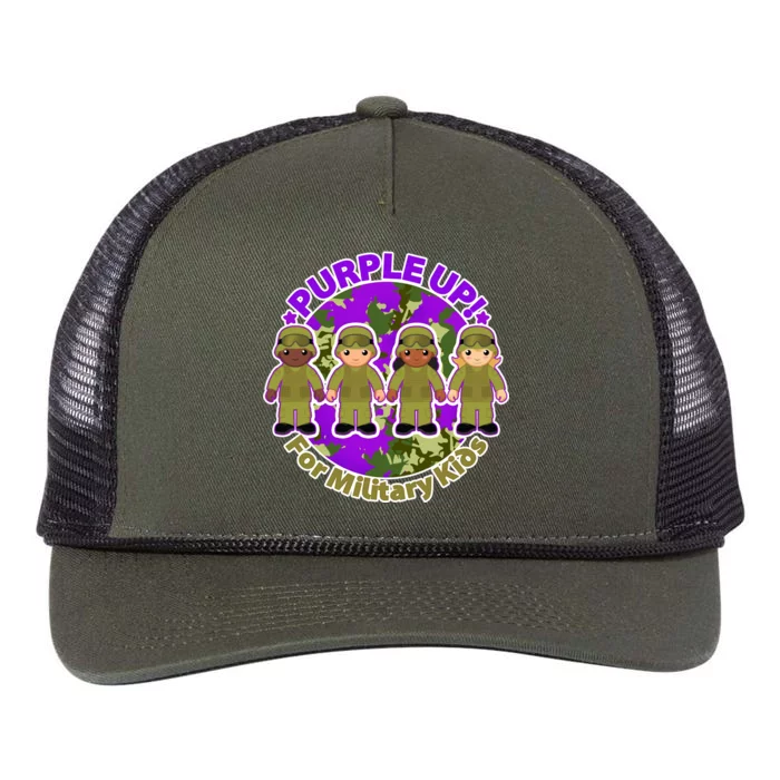 Purple Up! For Military Kids Retro Rope Trucker Hat Cap