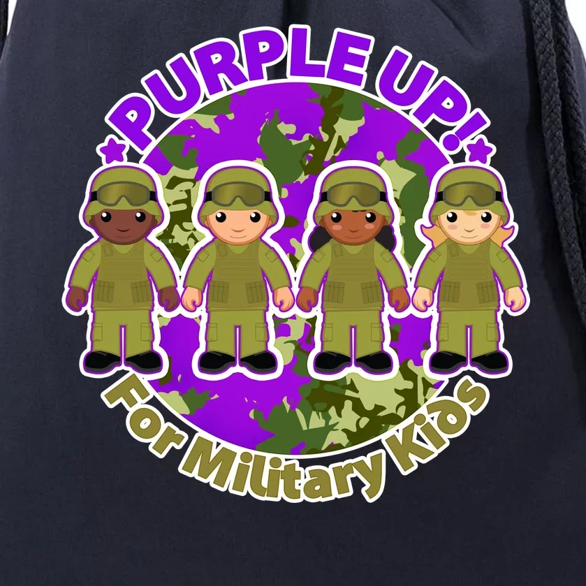 Purple Up! For Military Kids Drawstring Bag