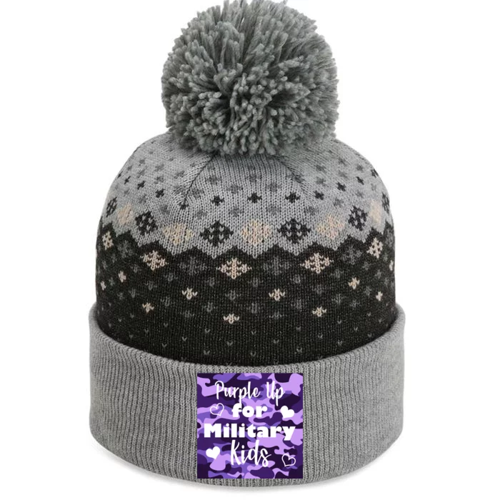 Purple Up For Military Kids Awareness The Baniff Cuffed Pom Beanie