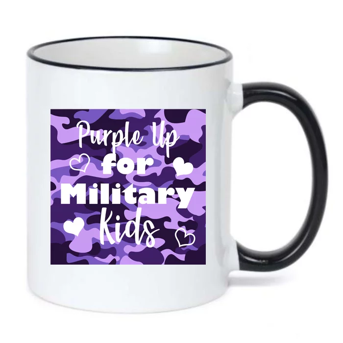 Purple Up For Military Kids Awareness Black Color Changing Mug